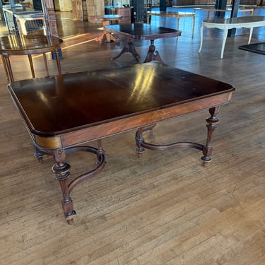 Antique Dining Table Rectangle Carved 6 legs