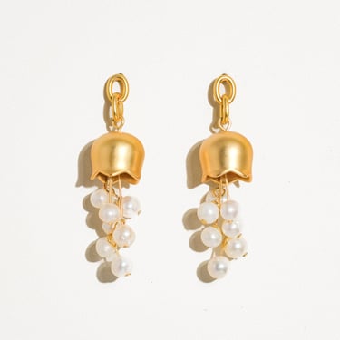 Merope 18K Gold Bellflower Pearl Earring