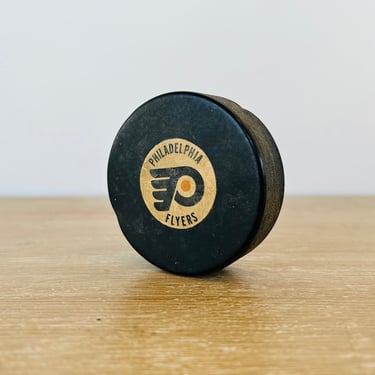 Vintage Official Philadelphia Flyers Art Ross Tyer National Hockey League Puck NHL CCM Converse Hockey Puck Made in USA 
