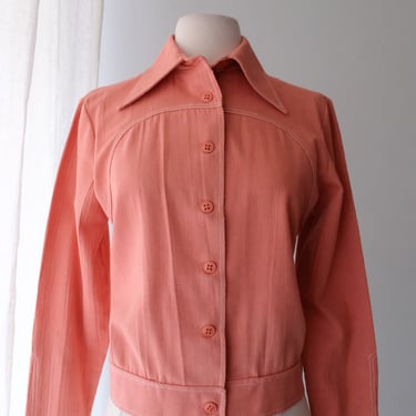 Lovely 1960's Coral Cropped Jacket by Nicole Sportswear  / Sz M