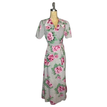 1940s floral print dressing robe 