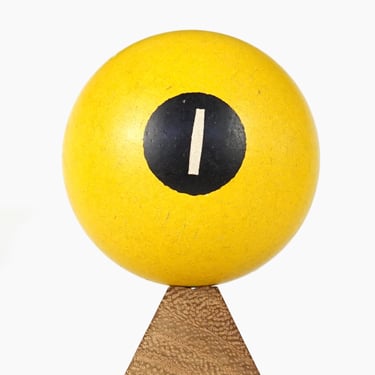 No. 1 Billiard Ball 1 7/8" Vintage One I Yellow Pool Ball 