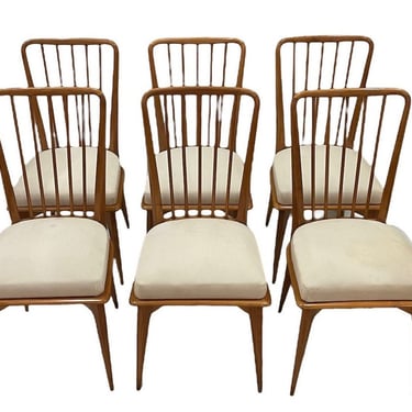 Set of 6 Mid Century maple wood dining chair’s c. 1950’s 