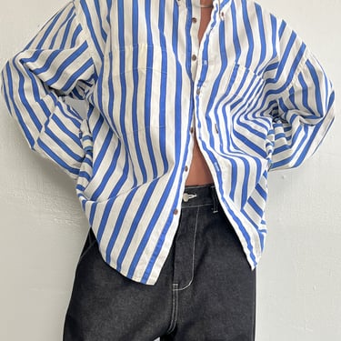 Vertical Blue Stripes Button Down (L)