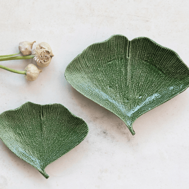 Gingko Leaf-Shaped Plates, Set of 2