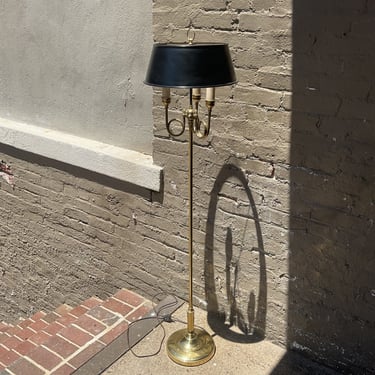 Brass Floor Lamp with Metal Shade