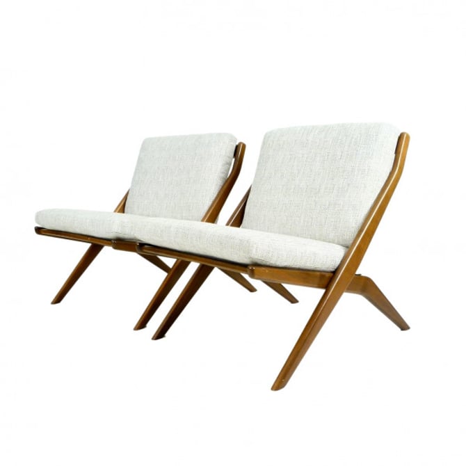 Pair of Scissor Chairs by Folke Ohlsson