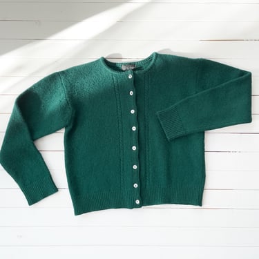 green wool sweater 90s vintage Bavarian style boiled wool cardigan 