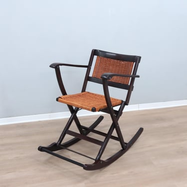 Mid century folding rocking chairs F.lli Reguitti 1950s 