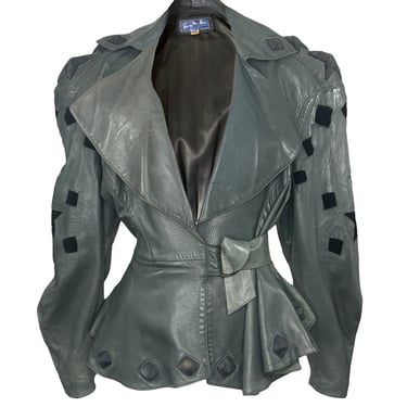 Thierry Mugler Limited 1980年代 カーキジャケット Thierry Mugler 1980s Brown Pebbled Leather Motorcycle Jacket