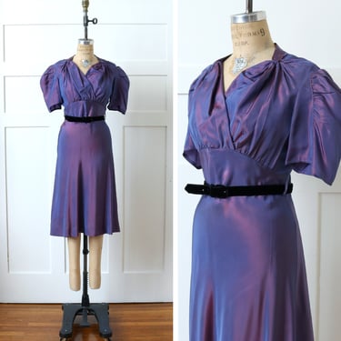 vintage 1930s iridescent purple dress • gorgeous & rare color changing 