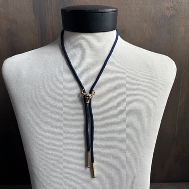 Bullhead Bolo on Blue Tie