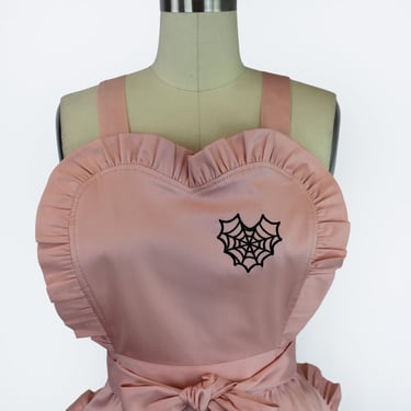 Spiderweb Heart Pink Vintage Inspired Apron 