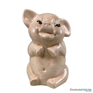 Mid-Century Farmhouse Porcelain Figural Pig Sculpture