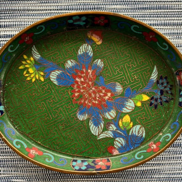 Cloisonné oval tray China 
