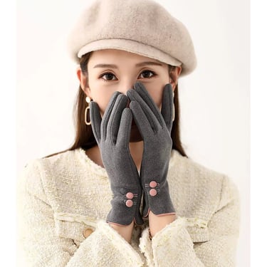 Retro Mid-Century Gloves Black or Gray 