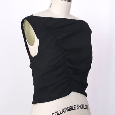 2023 Versace Crepe Ruched Top