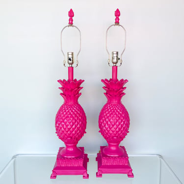 Pair of Palm Beach Pineapple Lamps