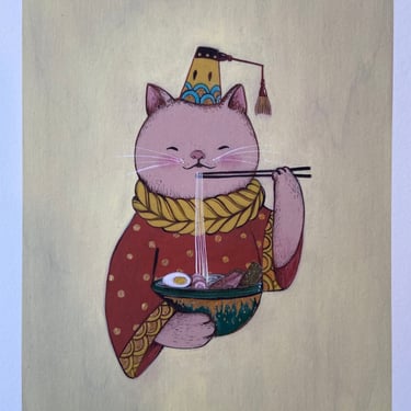 "Ramen Cat" Art Print