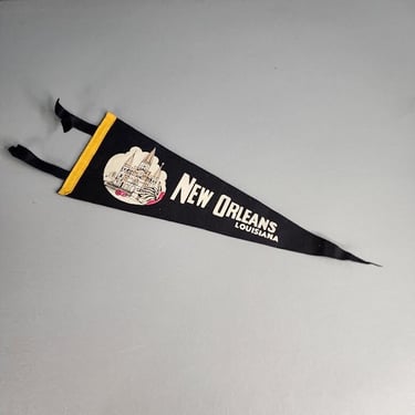 Vintage New Orleans Louisiana Souvenir Felt Pennant Flag 