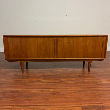 Danish Teak Long Tambour Door Sideboard