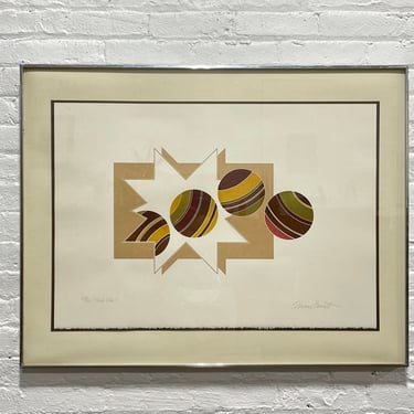 Large Original Mid Century Abstract Numbered POP ART Framed Lithograph by Thomas Barrett, Ready to Hang 