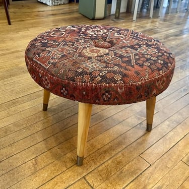 Vintage Ottoman W/ Kazak Upholstery