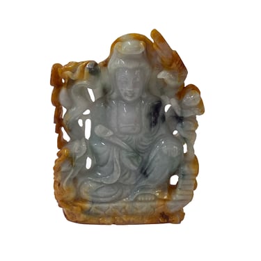 Chinese Natural Stone Bodhisattva Kwan Yin Tara Buddha Statue ws2769E 