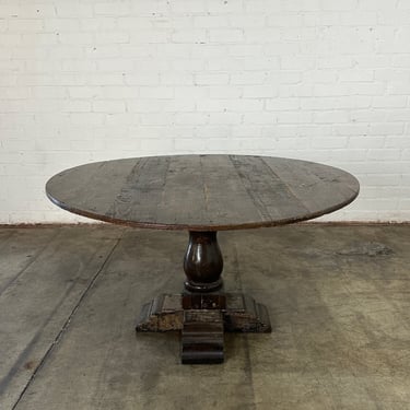 Rustic Traditional Pedestal Dining Table 
