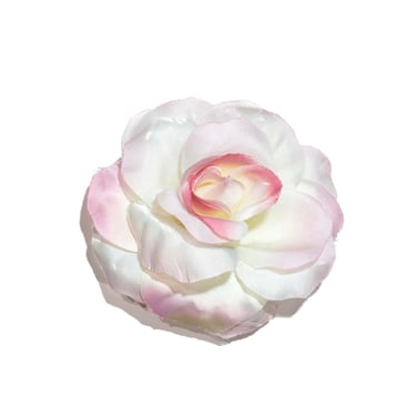 Iridescent Cream & Pink Rose Brooch