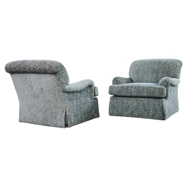 Pair of A. Rudin Attributed Upholstered Lounge Chairs