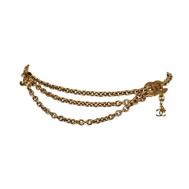 Chanel Gold Chain Logo Drop Belt