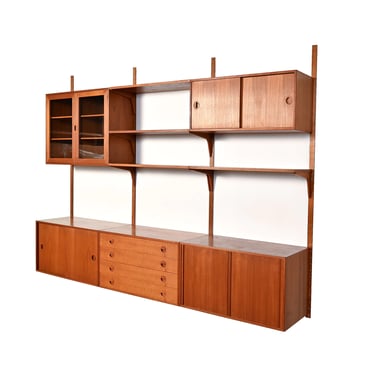 Danish Modern Teak Bookcase Wall Unit Floating Cabinet by HG Furniture Hansen Guldborg 