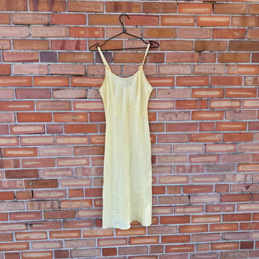 vintage 40s yellow suzette slip / xs extra small 