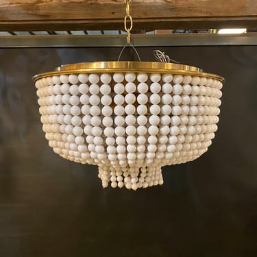 Visual Comfort 'Jacqueline' 4-Light Flush Mount with White Acrylic Beads by AERIN