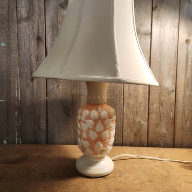 Vintage Aladdin Alacite Pink Ivy Table Lamp 5.5 x 23.5