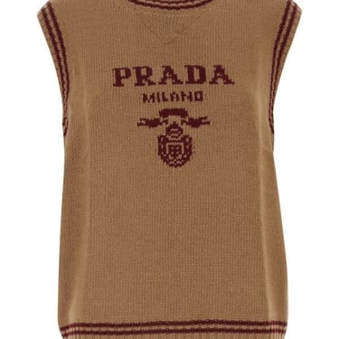 Prada Woman Biscuit Wool Blend Vest