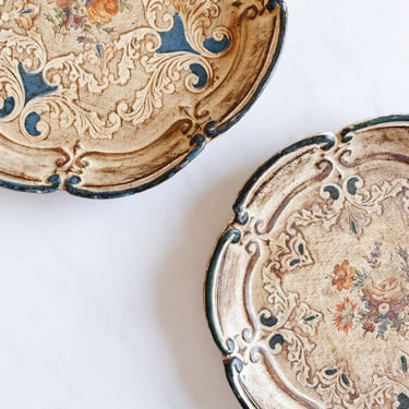 pair of matching vintage Italian Florentine style trays
