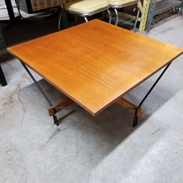 Mid Century Wood and Steel Coffee Table
