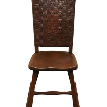 Amish-Made OLD HICKORY American Provincial Dining Side Chair with Rattan Woven Back 