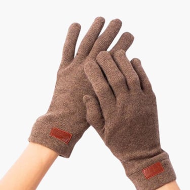 Cashmere classic gloves, light brown