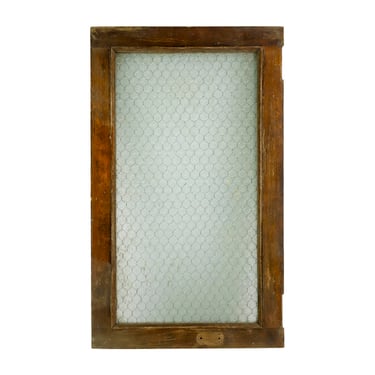 Reclaimed Antique Textured Wormy Chicken Wire Glass Window