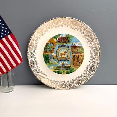 Kentucky state souvenir plate - 1950s vintage 