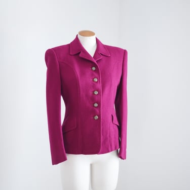 Judy Nell 1940s Fuchsia Wool Blazer - S/M 