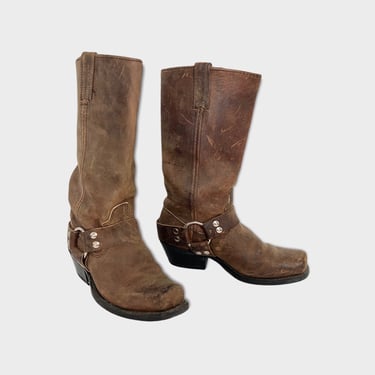 Vintage Women's DOUBLE H Harness Boots ~ 6 1/2 M ~ Biker / Motorcycle ~ 