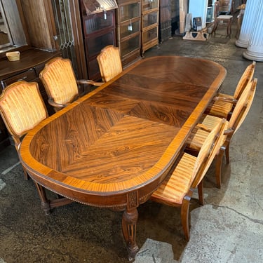 Dining Room Table Set with Orange Chairs