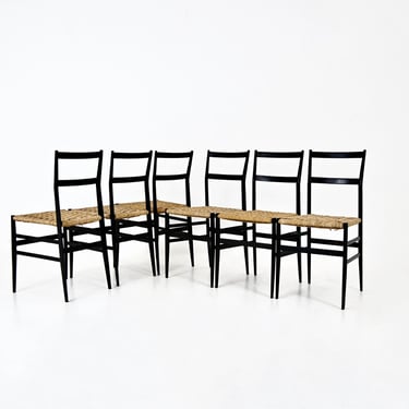 Superleggera Chairs by Gio Ponti for Cassina, 1950s, Set of 6 