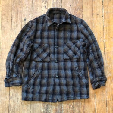 50s Field and Stream Green Plaid Jacket Small Medium 