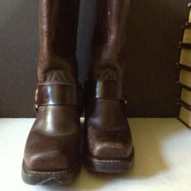 Durango Brown Leather Boots, Biker, Harness, Size 5,5 B US 