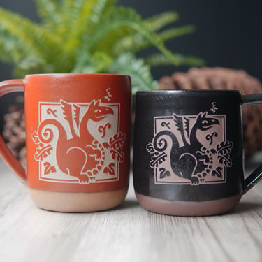 Dragon Mug - Handmade Pottery Cup 